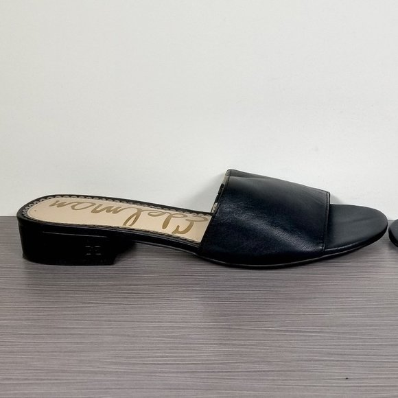 Sam Edelman Kenz Slide Sandal, Black Leather, Womens Size 8 M / 38 - Picture 7 of 13